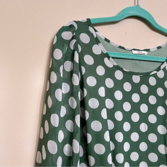 EZRA Green & White Polka Dot Dress - Picture 8 of 8